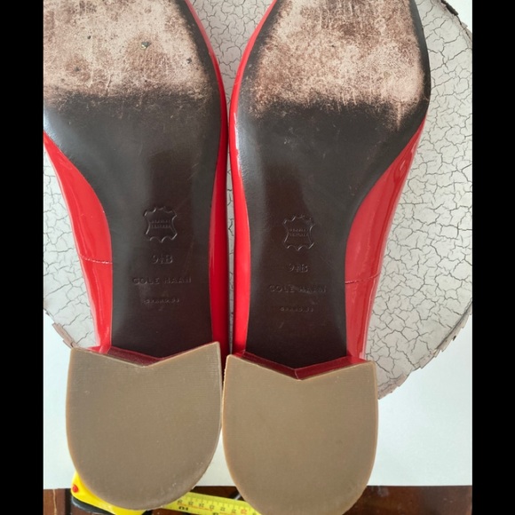 Cole Hann Patten Leather Square Healed Red Pump. - Picture 8 of 9